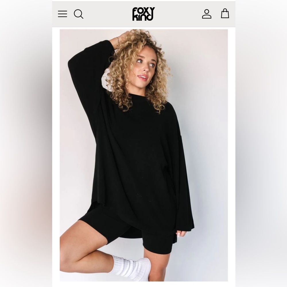 Foxy Kind - All Weekend Long, Long Sleeve Set - Black